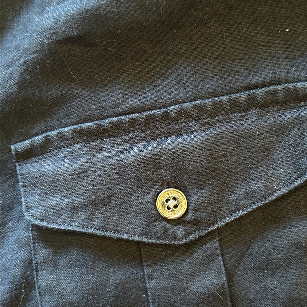 Chaps Linen Dark Blue Shirt - image 6